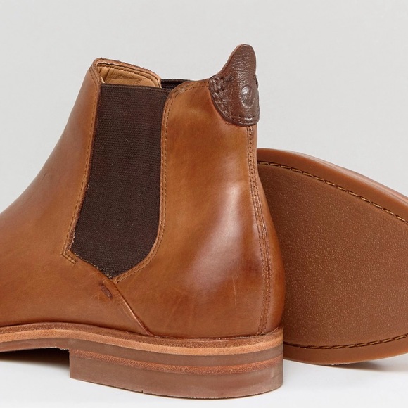 NIB H by Hudson Tonti brown tan leather Chelsea boots size 44/UK10/US11 - Picture 4 of 7